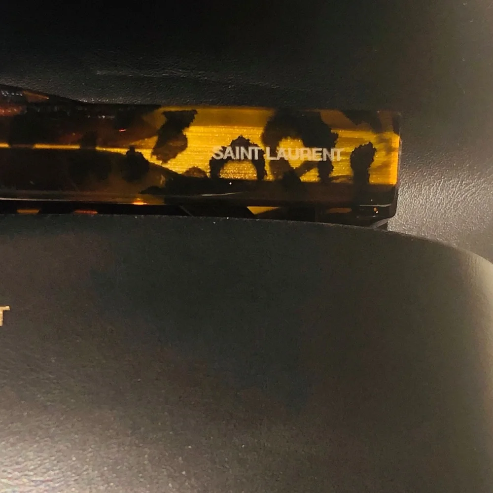 Yves Saint Laurent Black & Tortoise Leopard Print Sunglasses - Picture 5 of 10